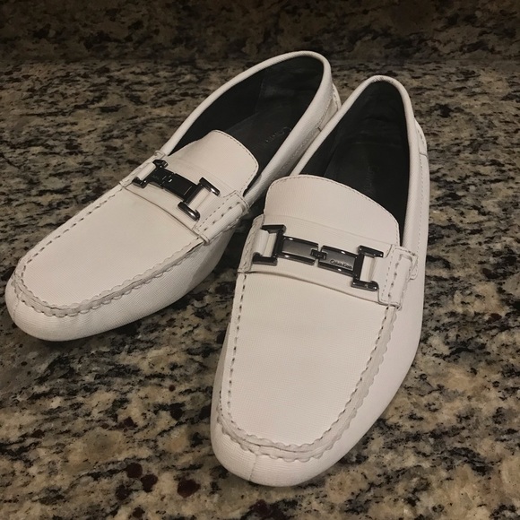 Calvin Klein Other - Calvin Klein men shoes white magnus driver sz  9.5